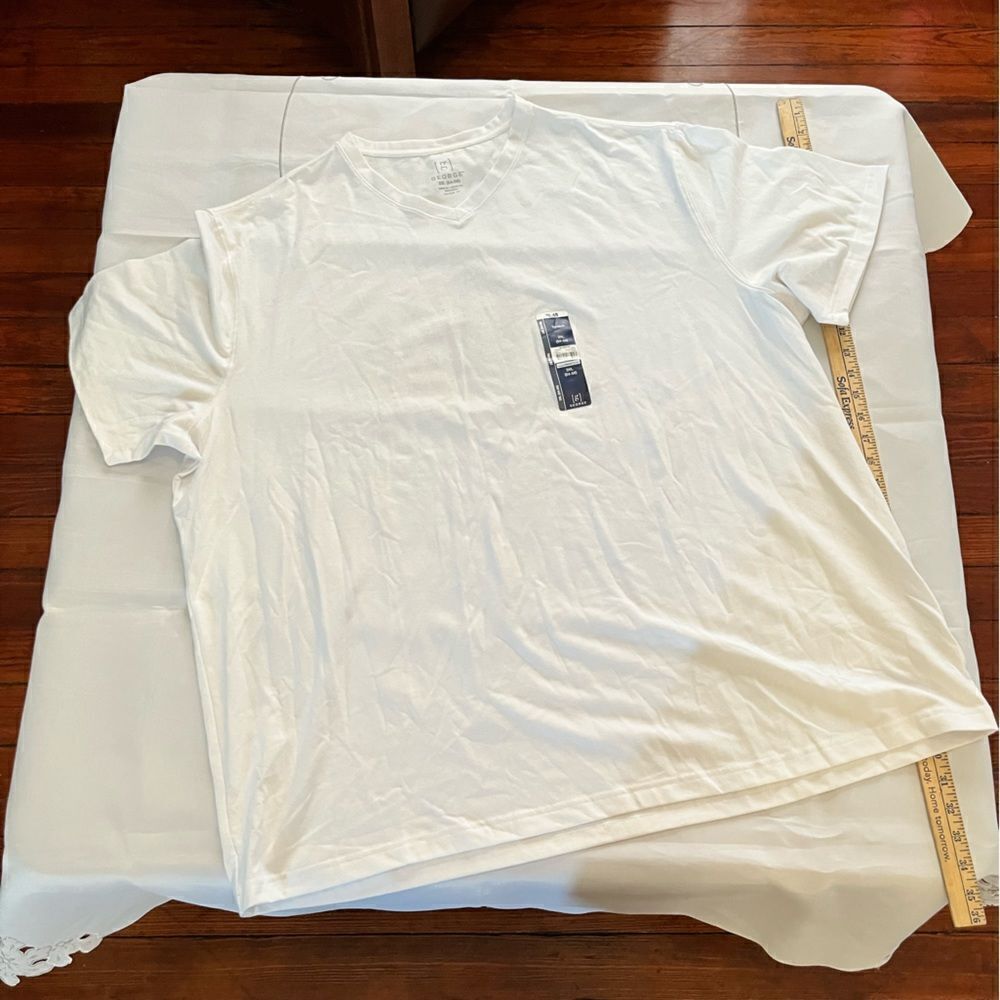 2 NEW George 3XL Shirts White & Gray "2 Shirts" T-Shirts Short Sleeved 1 Used
